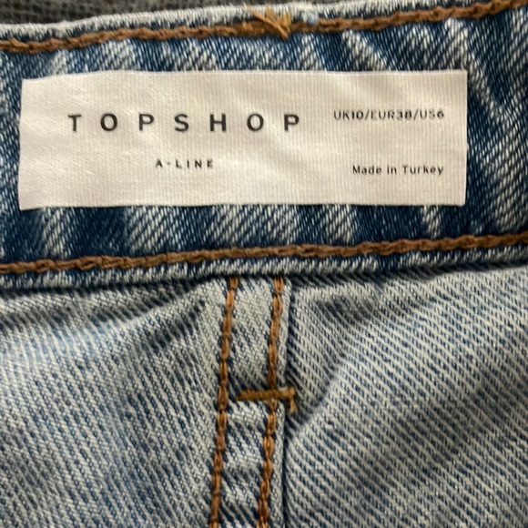Topshop Ripped A line Mom Shorts In Mid Blue Size 6 NWOT - Picture 9 of 11